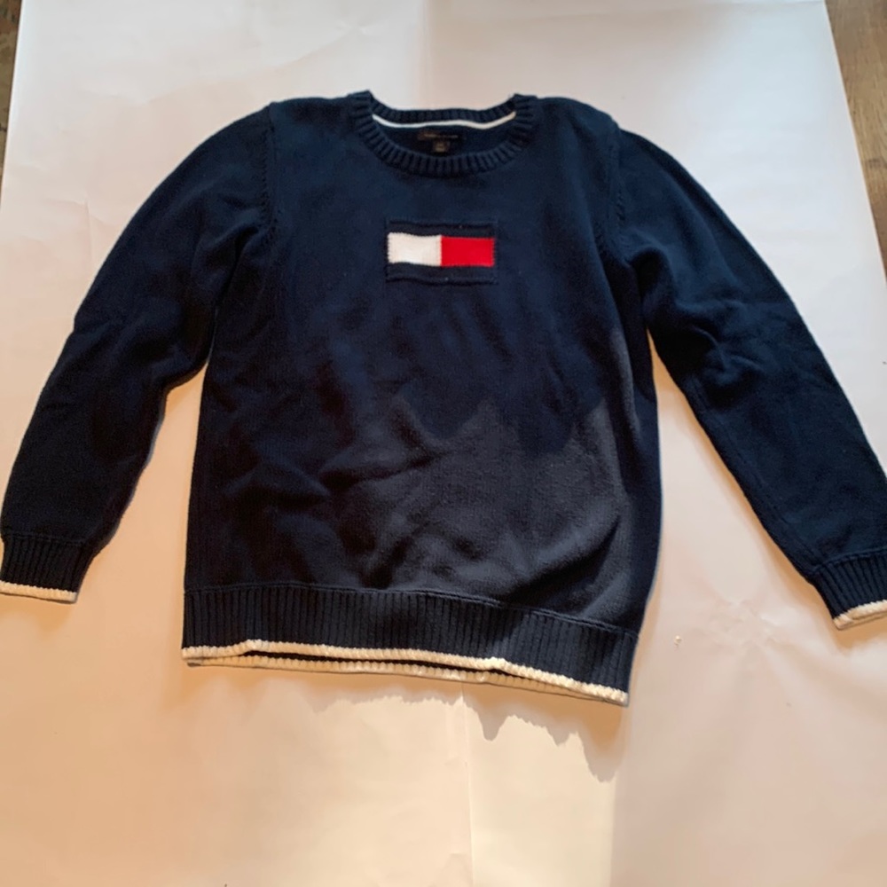 Vintage Tommy Hilfiger Logo Sweater - Navy Blue